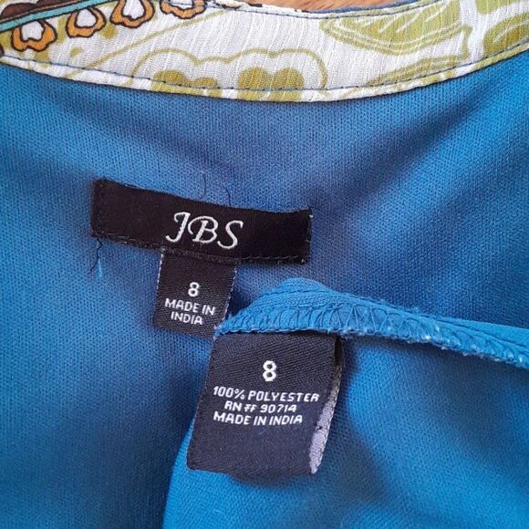 Vtg. JBS, Pleated Top With Buttons, Paisley design, With Matching front tie - Picture 11 of 16
